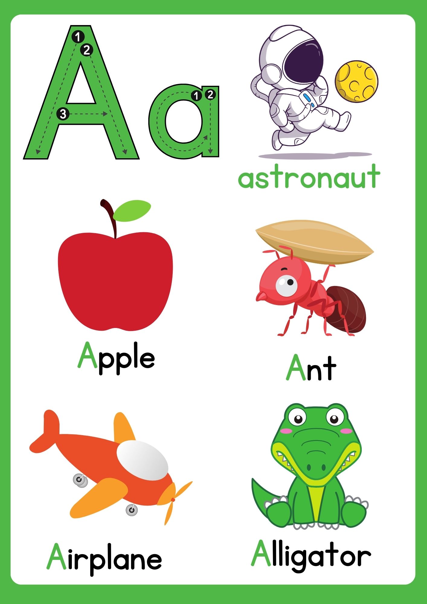 Letter A Flashcard For Group 3 - Ezpzphonics.com